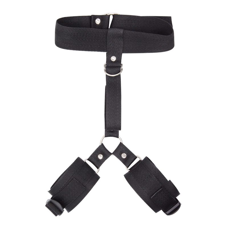 Intimate interaction anti back handcuffs ribbon set - neck collar restraint strap couple sex toy