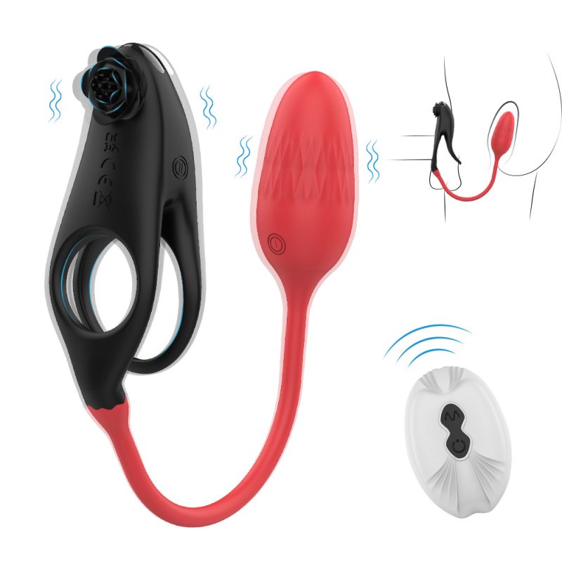Husband and wife share remote control lock ring, male anti ejaculation penis delay ring, male and female co vibration masturbator, sex toy